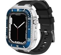 Custodia in ceramica con kit di modifica del nastro, per 8 7 45 mm Set di modernizzazione della cinghia in silicone in acciaio inossidabile in metallo 45 mm , per la serie IWatch 6 SE 5 444 mm, 44mm