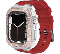 Custodia in ceramica con kit di modifica del nastro, per 8 7 45 mm Set di modernizzazione della cinghia in silicone in acciaio inossidabile in metallo 45 mm , per la serie IWatch 6 SE 5 444 mm, 45mm