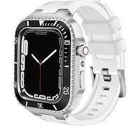 Custodia in ceramica con kit di modifica del nastro, per 8 7 45 mm Set di modernizzazione della cinghia in silicone in acciaio inossidabile in metallo 45 mm , per la serie IWatch 6 SE 5 444 mm, 45mm
