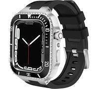 Custodia in ceramica con kit di modifica del nastro, per 8 7 45 mm Set di modernizzazione della cinghia in silicone in acciaio inossidabile in metallo 45 mm , per la serie IWatch 6 SE 5 444 mm, 44mm