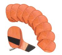 Custodia in ferro da golf, realizzata in pelle PU come materiale protettivo, set di 10 protezioni per la testa per mazza da golf, per uomini e donne, per una facile identificazione e per il trasporto