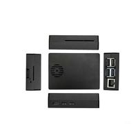 Custodia in lega di alluminio per lampone, ventola di raffreddamento integrata per Pi 5, guscio protettivo per una maggiore protezione dalla dissipazione del calore (ventola)