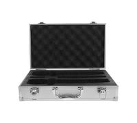 Custodia in Lega di Alluminio per Microfono Portatile con 2 Scomparti | Interno in Pvc Morbido, Protezione Contro Urti Esterni, Finitura Argento per Attività Mobili