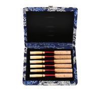 Custodia in legno per ance di oboe e panno di seta, per strumenti musicali, confezione da 6 pezzi, Blu
