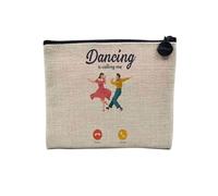 Custodia in lino - Phone Call is Calling Me Sport Leisure Passion - Astuccio per trucco in tela effetto lino, astuccio da toilette - Portamonete, Danza, 15 x 10 cm, Astuccio per il trucco