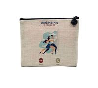 Custodia in lino - Phone Call is Calling Me Sport Leisure Passion Culture Tourism Travel - Astuccio per trucco in tela effetto lino, astuccio da toilette - Portamonete, Argentina Danza, 15 x 10 cm,