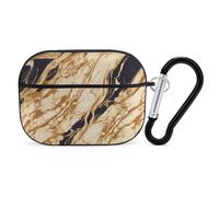 Custodia in marmo per AirPod Pro, cover rigida antigraffio in policarbonato con portachiavi, accessorio per AirPod Pro 2°/1° custodia per donne e uomini, stile nero