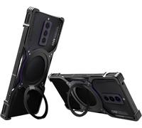 Custodia in metallo con dissipazione del calore senza bordo compatibile con ZTE Nubia RedMagic 8S Pro / Red Magic 8S Pro Plus con supporto magnetico MagSafe e protezione dell'obiettivo(Black purple,Fo