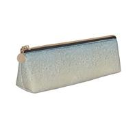 Custodia in pelle a triangolo con acqua di mare trasparente e sabbia bianca, borsa multifunzione per cosmetici e articoli di cancelleria, colore bianco, taglia unica, leggera, Bianco, One Size
