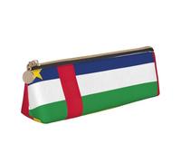 Custodia in pelle a triangolo con bandiera dell'Africa centrale, borsa cosmetica multifunzione, portatile, per trucchi e cancelleria, bianca, taglia unica, leggera, Bianco, One Size, Leggero