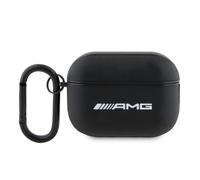 Custodia in pelle AMG per AirPods Pro 2, logo bianco e nero
