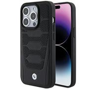 Custodia BMW per iPhone 15 Pro Max 6,7 nera in pelle Seats Pattern - Nouvo