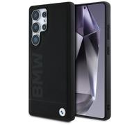 Custodia in pelle BMW nera per Samsung Galaxy S25 Ultra.