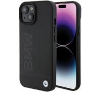 Custodia in pelle BMW per iPhone 15, nera