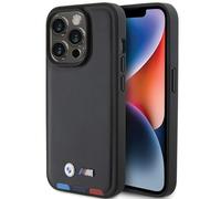Custodia Case iPhone 15 Pro BMW In Pelle Sintetica Nera Con Logo In Metallo BMW