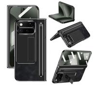 Custodia in Pelle con Cerniera Compatibile Google Pixel 11 Pro Fold, Robusta Protettiva Rigida Antiurto for tutto il Corpo Protezione for Schermo [Antigraffio]+Cavalletto+Slot for S-Pen(Siyah)