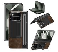 Custodia in Pelle con Cerniera Compatibile Google Pixel 11 Pro Fold, Robusta Protettiva Rigida Antiurto for tutto il Corpo Protezione for Schermo [Antigraffio]+Cavalletto+Slot for S-Pen(Coffee)