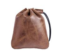Custodia in pelle con coulisse, borsa per dadi con fondo piatto e organizer per edc con morbida fodera in microfibra scamosciata resistente ai graffi per giochi da tavolo, auricolari, monete e