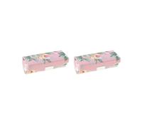 Custodia in pelle con specchio blu per trucco e rossetto, Set da 2 (rosa), as described, come descrizione