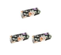 Custodia in pelle con specchio blu per trucco e rossetto, Set da 3 (nero), as described, come descrizione