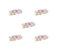 Custodia in pelle con specchio blu per trucco e rossetto, Set da 5 (beige), as described, come descrizione