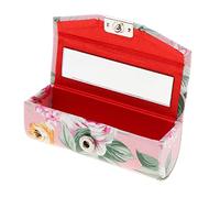 Custodia in pelle con specchio per rossetto e gioielli, colore: nero, rosa, as described, come descrizione