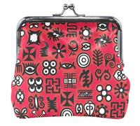 Custodia in pelle divertente per monete da donna, simpatico lucchetto da bacio, simboli alla moda, portafogli con carte rosse, simbolo alla moda, rosso, taglia unica, Simboli alla moda, colore rosso