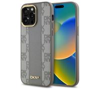 Custodia in pelle DKNY MagSafe beige per iPhone 14 Pro Max