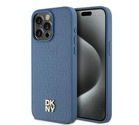 Custodia in pelle DKNY MagSafe per iPhone 15 Pro Max, colore blu