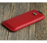 Custodia in pelle italiana rossa per iPhone. Custodia cover sleeve. Personali...