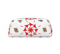 Custodia in pelle leggera portatile con rotazione a otto vie con cerniera, 20,5 x 5,5 x 8 cm, per ufficio, viaggi, trucchi, Argento, Taglia unica, Portamonete