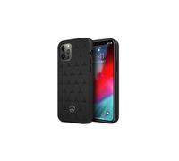 Custodia in pelle Mercedes per iPhone 12 Pro Max con motivo a stelle, colore nero