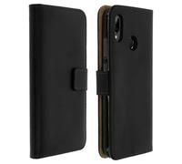 Custodia Huawei P20 Lite in Pelle Portafoglio Sportellino Cover silicone nera