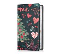 Custodia in pelle per assicurazione e carta d'identità per uomo e donna, essenziale per documenti essenziali, patente di guida, carte di San Valentino, albero di San Valentino, cuori d'amore