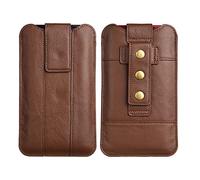 Custodia in Pelle per Cellulare da Cintura, Portacellulare con Clip da Cintura Uomo, Porta Cellulari Sacchetto Cintura Smartphone Custodia Portafoglio Fondina Borsa con Passante per Cintura Regolabile