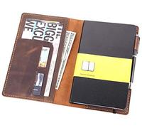 Custodia in pelle per diario Moleskine grande con copertina rigida, realizzata a mano, in pelle vintage per taccuini con copertina rigida da 5 x 8 cm, marrone