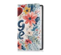 Custodia in pelle per libretto e assicurazione auto uomo donna essenziale portafoglio per documenti, carte, patente San Valentino fiori rossi amore cuore petali abbraccio me