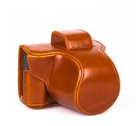 Custodia in pelle per Olympus EM10 Mark II 2 colore marrone chiaro