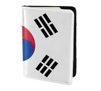 Custodia in pelle per passaporto custodia con bandiera della Repubblica di Corea stampa ecologica in vera pelle essenziale da viaggio