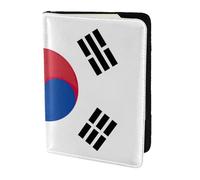 Custodia in pelle per passaporto custodia con bandiera della Repubblica di Corea stampa ecologica in vera pelle essenziale da viaggio