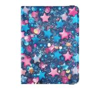 Custodia in pelle per passaporto e carte di vaccino, custodia per passaporto, documenti da viaggio, con blocco RFID, per uomini e donne, impermeabile, 1-Stelle scintillanti su blu, 1 size, moderno