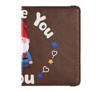 Custodia in pelle per passaporto e carte di vaccino, custodia per passaporto, documenti da viaggio, con blocco RFID, per uomini e donne, impermeabile, Amo il tuo nano cartone animato di San Valentino