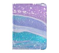 Custodia in pelle per passaporto e carte di vaccino, custodia per passaporto, documenti da viaggio, custodia per passaporto, per uomini e donne, impermeabile, Falso Glitter Marmo grano colore