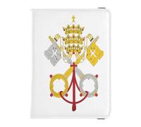 Custodia in pelle per passaporto e carte di vaccino, organizer per documenti di viaggio, custodia a portafoglio per donne e uomini, impermeabile, Bandiera Città del Vaticano, 1 size, moderno