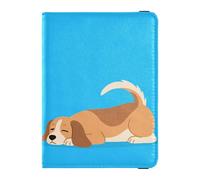 Custodia in pelle per passaporto e carte di vaccino, organizer per documenti di viaggio, custodia protettiva per passaporto, essenziale da viaggio, impermeabile, Cane che dorme Art, 1 size, moderno