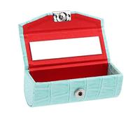 Custodia in pelle per rossetti, con specchio, colore: azzurro, Azzurro, as described, come descrizione