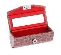 Custodia in pelle per rossetti, con specchio, colore: azzurro, Marrone, as described, come descrizione