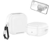 Custodia in pelle per Samsung Galaxy Buds 4/4 Pro Custodia con moschettone, antiurto, protezione completa, custodia protettiva per Galaxy Buds4/4 Pro, accessori per auricolari (bianco)