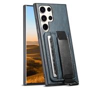 Custodia in pelle per Samsung Galaxy S24 Ultra/S24 Plus/S24, portafoglio ultra sottile con copertina anti-calao-cala della fotocamera per lenti a portata, marrone, S24