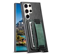 Custodia in pelle per Samsung Galaxy S24 Ultra/S24 Plus/S24, portafoglio ultra sottile con copertina anti-calao-cala della fotocamera per lenti a portata, marrone, S24